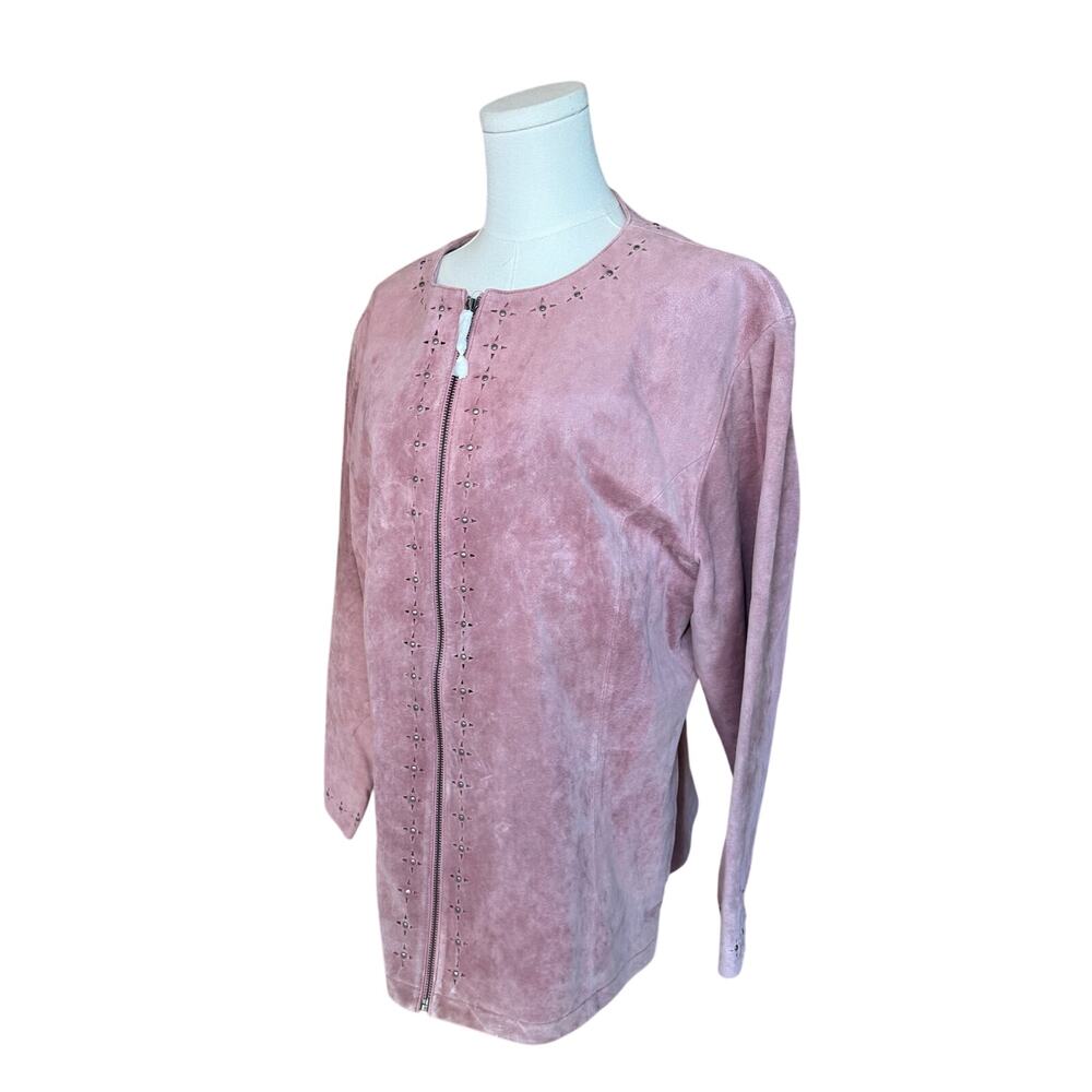 Cabela’s Women’s XL Rose Leather Jacket Western Boho Full Zip NWT - Picture 4 of 12